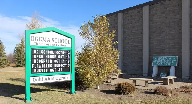 Ogema School sign